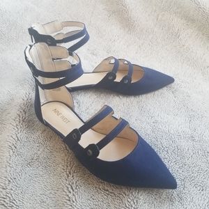 Cobalt Blue Strappy Flats